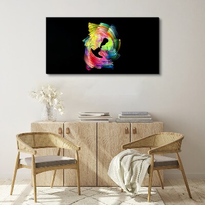 Foto auf leinwand Bunte Blicke im Dunkeln