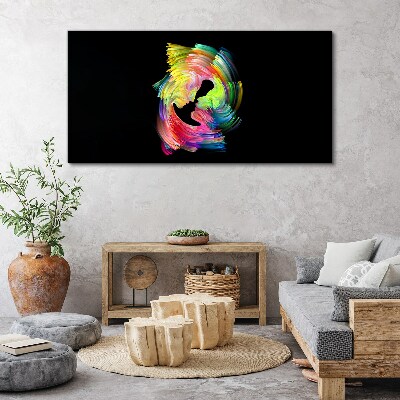 Foto auf leinwand Bunte Blicke im Dunkeln