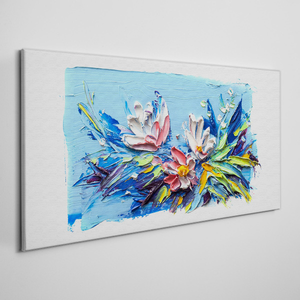 Foto auf leinwand Blumenlandschaft in Blautönen