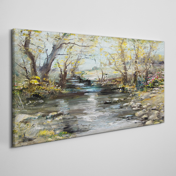 Foto auf leinwand Frühlingslandschaft am Bach