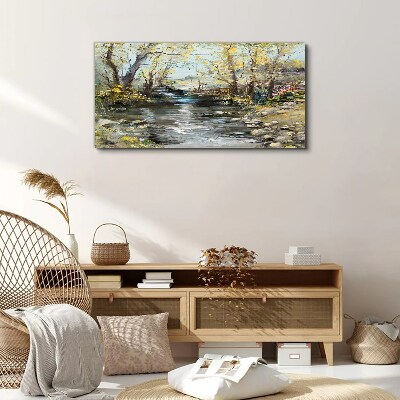 Foto auf leinwand Frühlingslandschaft am Bach