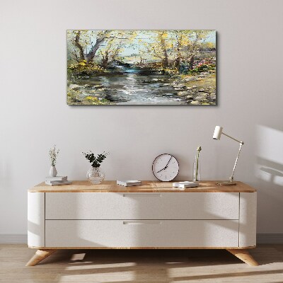 Foto auf leinwand Frühlingslandschaft am Bach