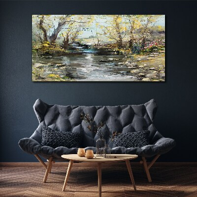 Foto auf leinwand Frühlingslandschaft am Bach