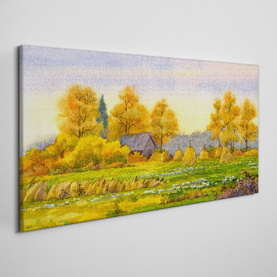 Bild auf leinwand Goldener Herbst in der ländlichen Landschaft