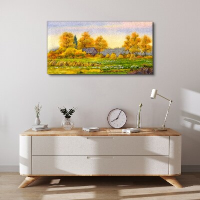 Bild auf leinwand Goldener Herbst in der ländlichen Landschaft