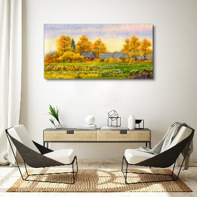 Bild auf leinwand Goldener Herbst in der ländlichen Landschaft