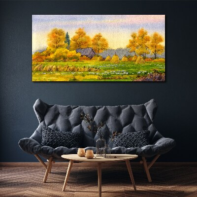 Bild auf leinwand Goldener Herbst in der ländlichen Landschaft