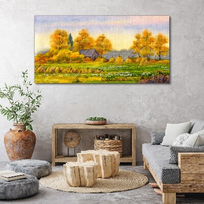 Bild auf leinwand Goldener Herbst in der ländlichen Landschaft
