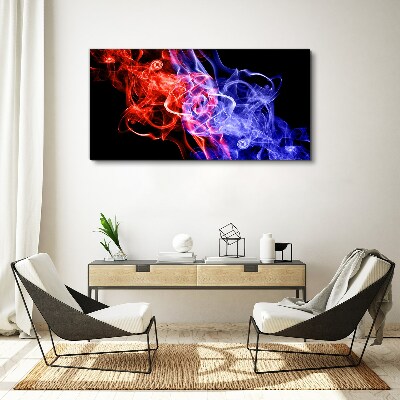 Foto auf leinwand Tanzender Rauch in Rot und Blau