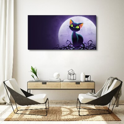 Foto leinwand Katzen im Mondlicht
