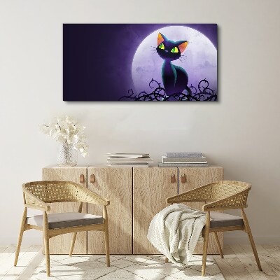 Foto leinwand Katzen im Mondlicht