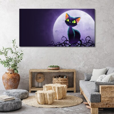 Foto leinwand Katzen im Mondlicht