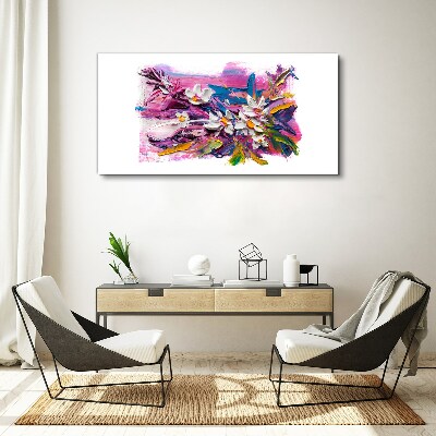 Wandbild Bunte Blumen in abstrakter Komposition