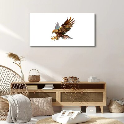 Foto auf leinwand Goldener Falke im Flug