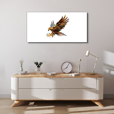 Foto auf leinwand Goldener Falke im Flug