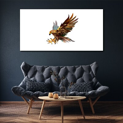 Foto auf leinwand Goldener Falke im Flug