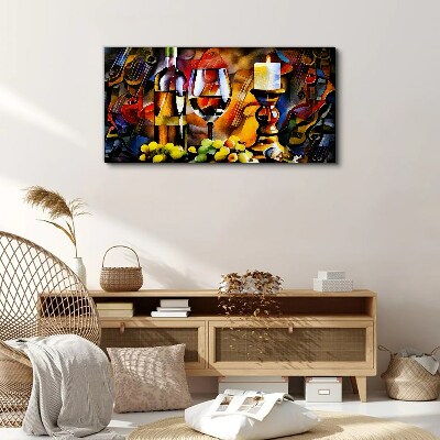 Foto auf leinwand Ein Abend mit Wein und Obst