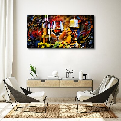 Foto auf leinwand Ein Abend mit Wein und Obst