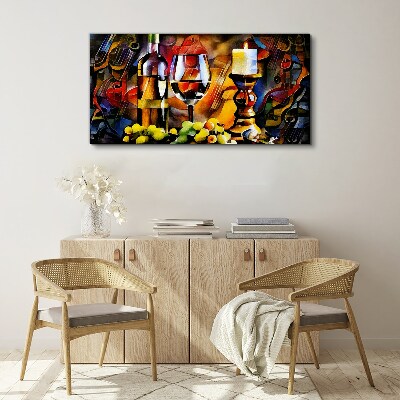 Foto auf leinwand Ein Abend mit Wein und Obst