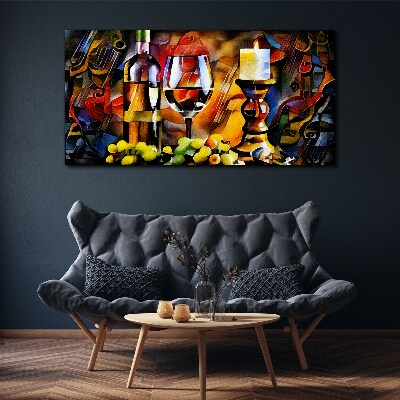 Foto auf leinwand Ein Abend mit Wein und Obst