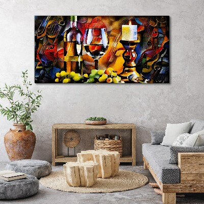 Foto auf leinwand Ein Abend mit Wein und Obst