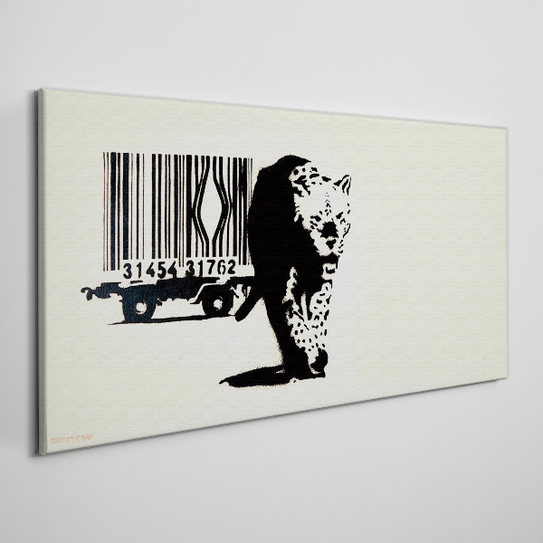 Bild auf leinwand Banksy Leoparden-Barcode