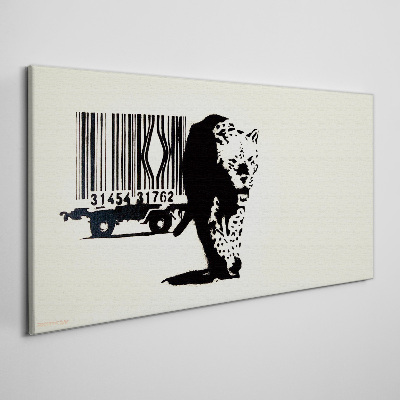 Bild auf leinwand Banksy Leoparden-Barcode