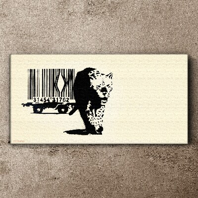 Bild auf leinwand Banksy Leoparden-Barcode