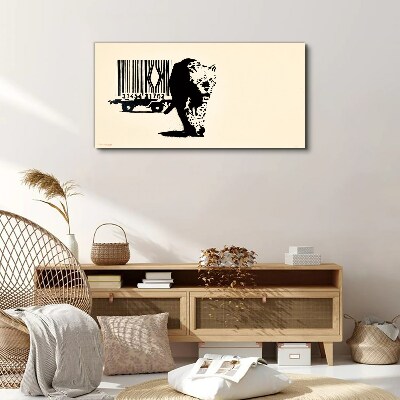 Bild auf leinwand Banksy Leoparden-Barcode