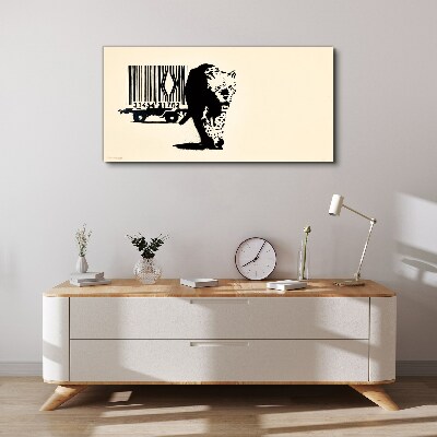 Bild auf leinwand Banksy Leoparden-Barcode