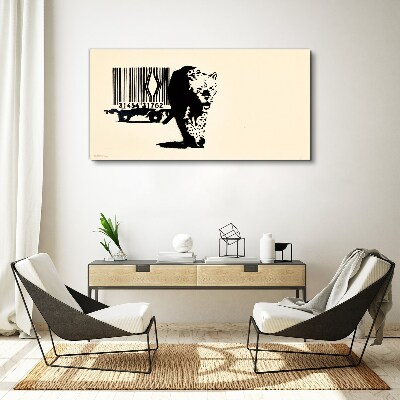 Bild auf leinwand Banksy Leoparden-Barcode