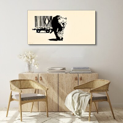 Bild auf leinwand Banksy Leoparden-Barcode
