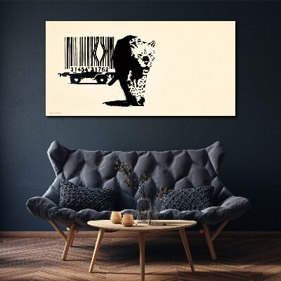 Bild auf leinwand Banksy Leoparden-Barcode
