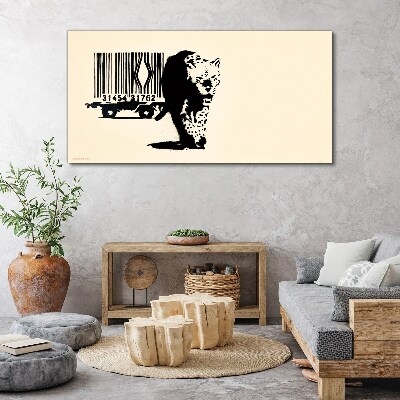 Bild auf leinwand Banksy Leoparden-Barcode