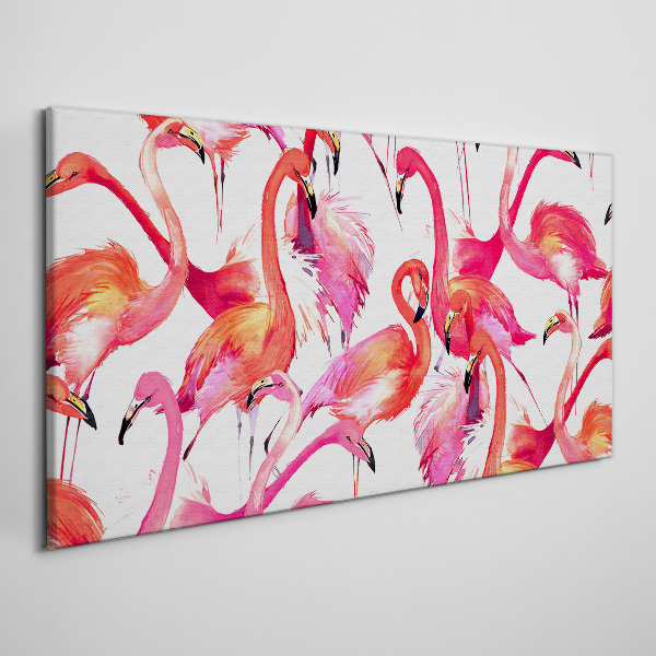 Foto leinwand Rosa Flamingos in einem tropischen Tanz