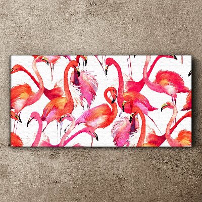 Foto leinwand Rosa Flamingos in einem tropischen Tanz