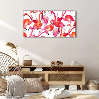 Foto leinwand Rosa Flamingos in einem tropischen Tanz