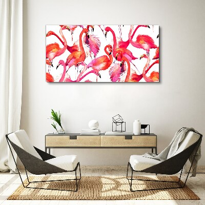 Foto leinwand Rosa Flamingos in einem tropischen Tanz
