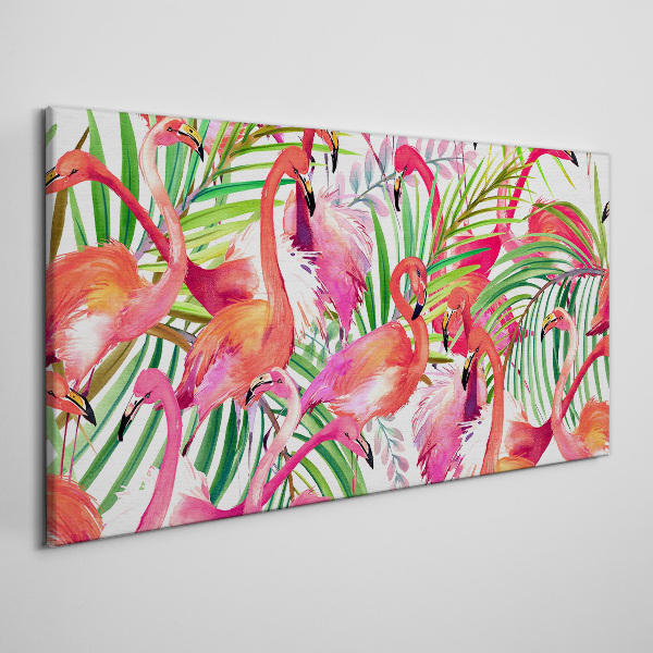 Foto auf leinwand Flamingos in einem tropischen Paradies