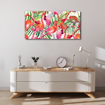 Foto auf leinwand Flamingos in einem tropischen Paradies