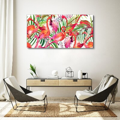 Foto auf leinwand Flamingos in einem tropischen Paradies