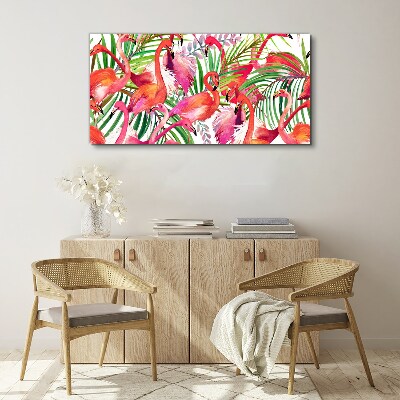 Foto auf leinwand Flamingos in einem tropischen Paradies