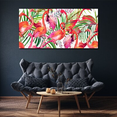 Foto auf leinwand Flamingos in einem tropischen Paradies