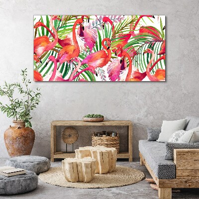 Foto auf leinwand Flamingos in einem tropischen Paradies