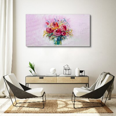Foto auf leinwand Rosa Rosenkomposition