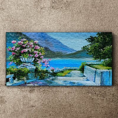 Foto auf leinwand Romantischer Blick über den See