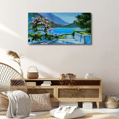 Foto auf leinwand Romantischer Blick über den See