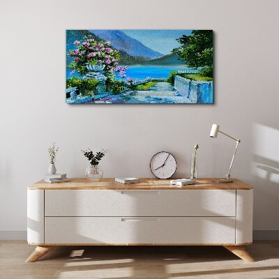 Foto auf leinwand Romantischer Blick über den See