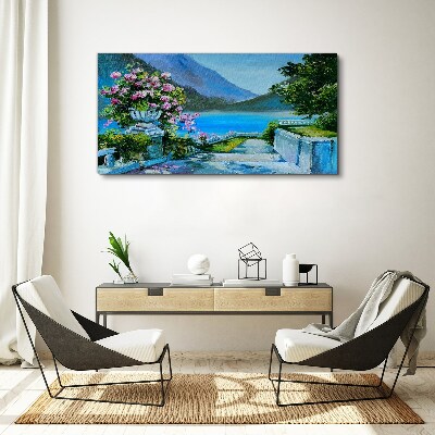 Foto auf leinwand Romantischer Blick über den See