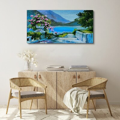 Foto auf leinwand Romantischer Blick über den See